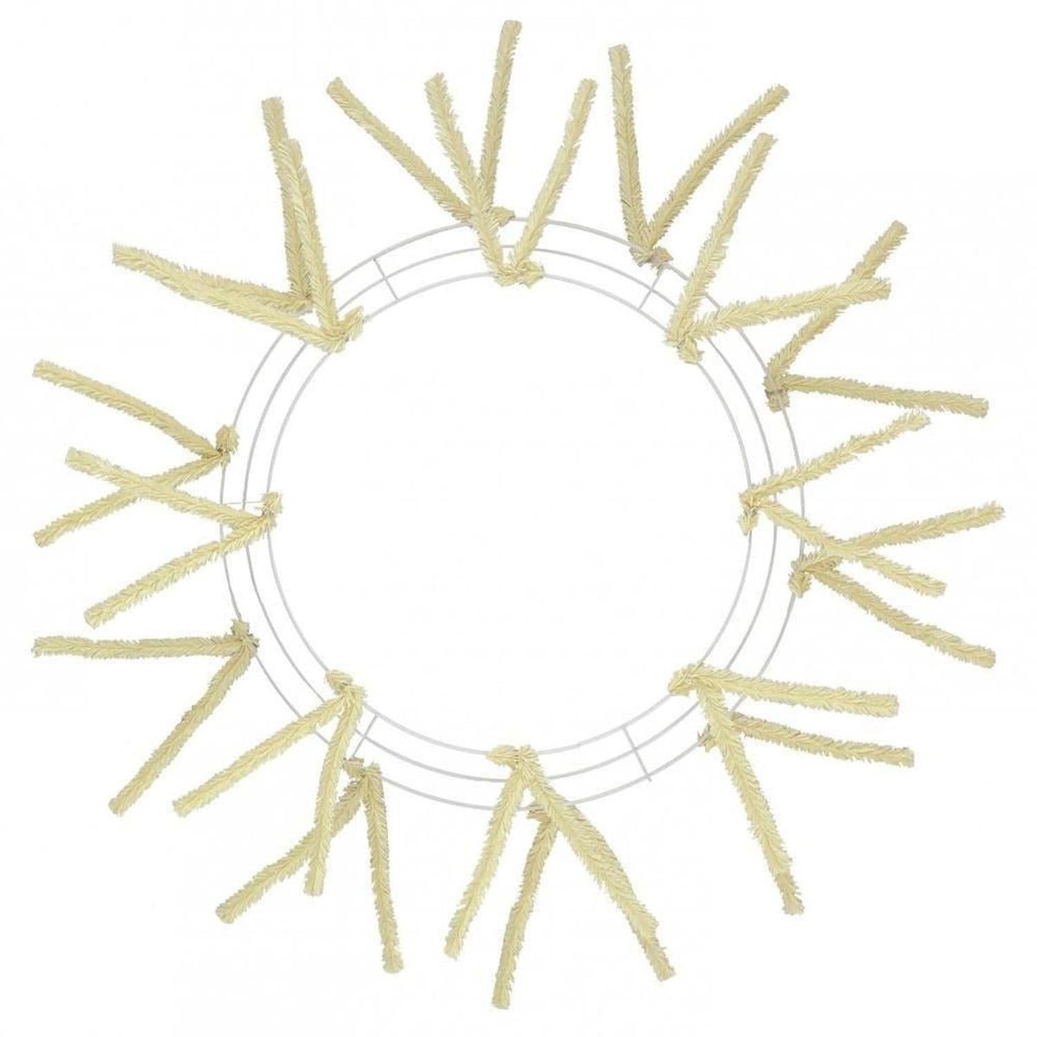 15-24" Tinsel Work Wreath Form: Cream