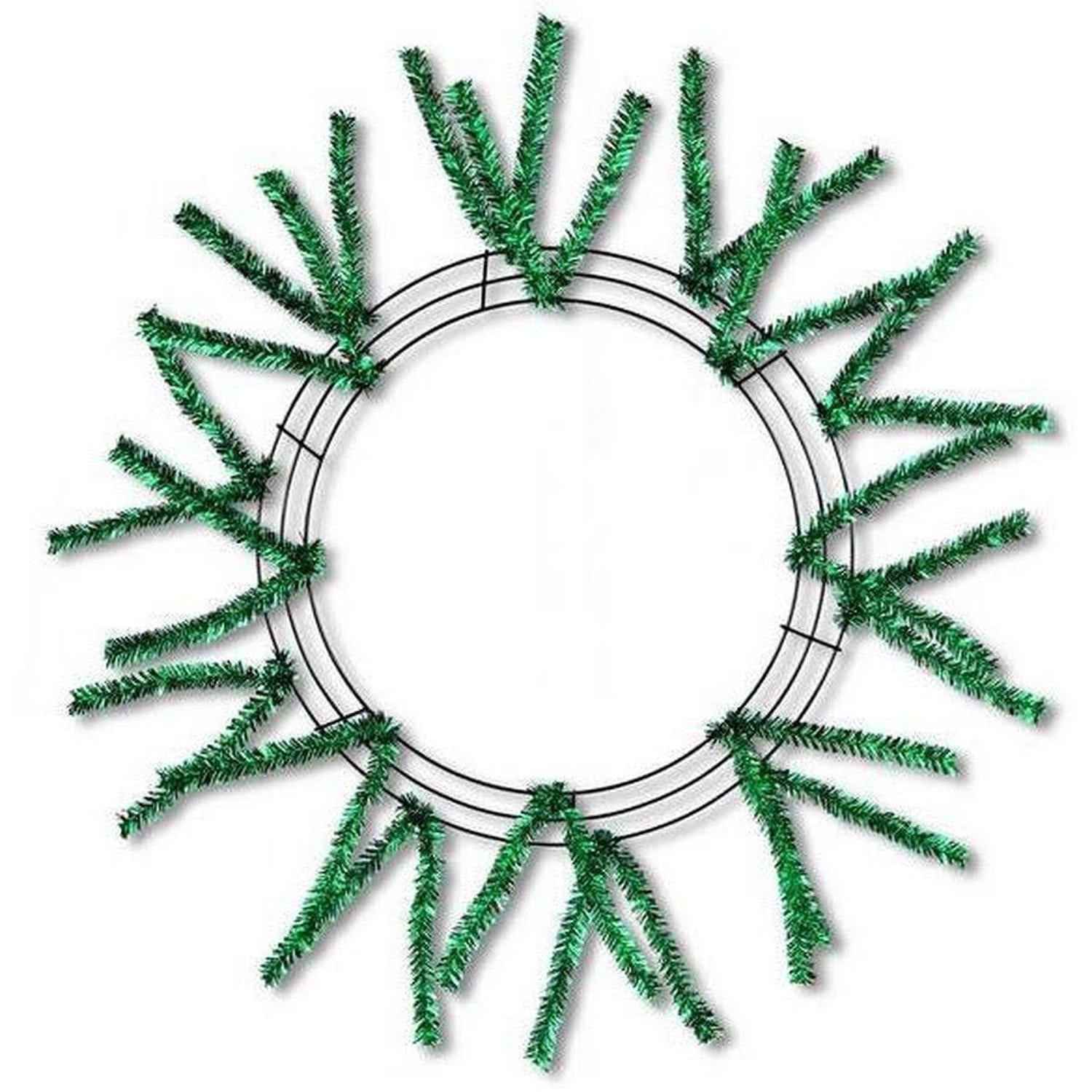15-24" Tinsel Work Wreath Form: Emerald Green