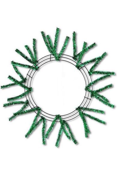 15-24" Tinsel Work Wreath Form: Emerald Green - Michelle's aDOORable Creations - Work Wreath Form