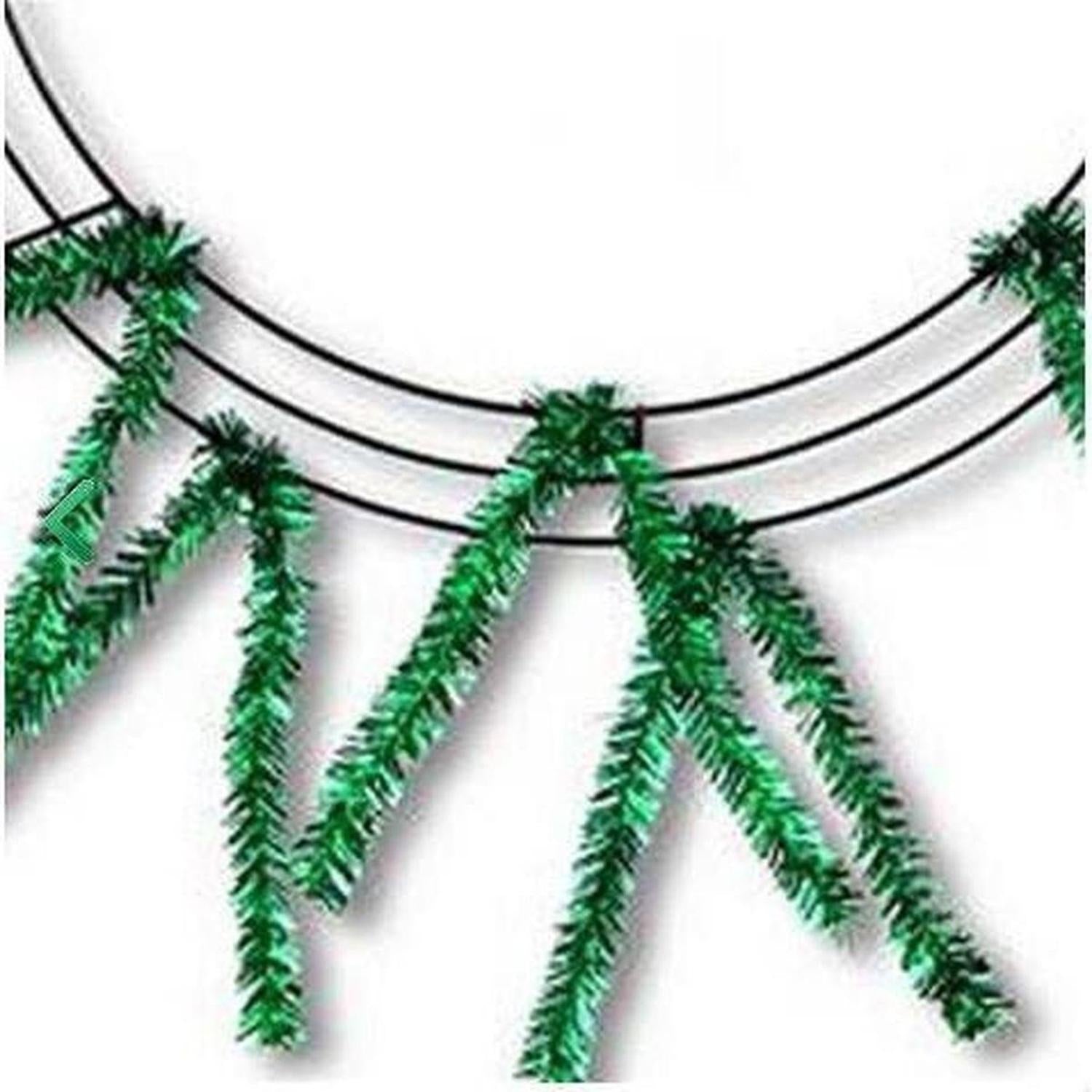 15-24" Tinsel Work Wreath Form: Emerald Green