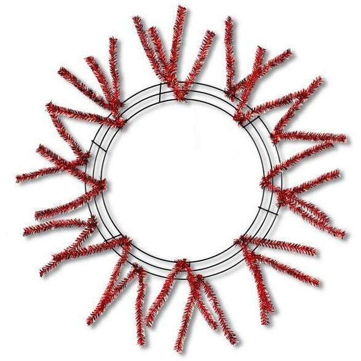 Shop For 15 - 24" Tinsel Work Wreath Form: Metallic Red at Michelle's aDOORable Creations