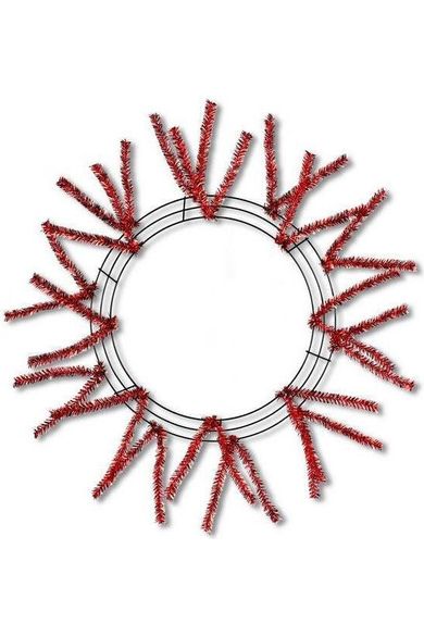 15-24" Tinsel Work Wreath Form: Metallic Red - Michelle's aDOORable Creations - Work Wreath Form