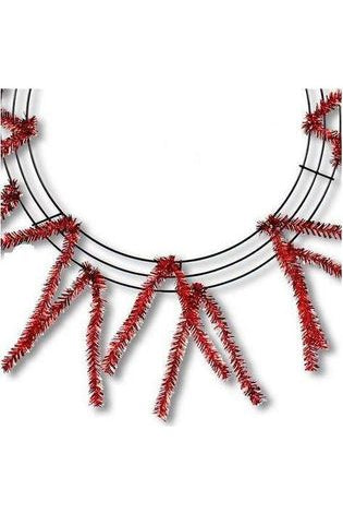 Shop For 15-24" Tinsel Work Wreath Form: Metallic Red XX751124