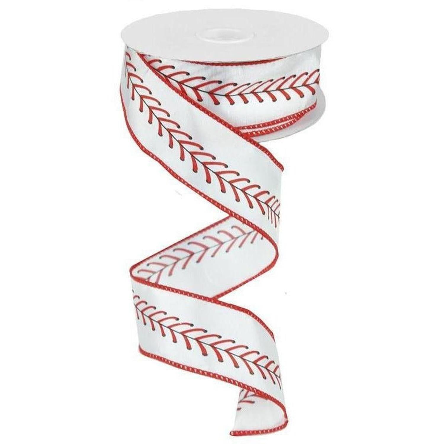 Shop For 1.5" Baseball Stitching Ribbon (10 Yards) at Michelle's aDOORable Creations