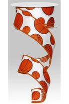 1.5" Basketball Ribbon: Orange & Black (10 Yards) - Michelle's aDOORable Creations - Wired Edge Ribbon