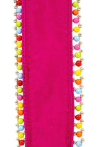 Shop For 1.5" Beaded Candy Edge Ribbon: Fuchsia (5 Yards) 93923W-222-40D