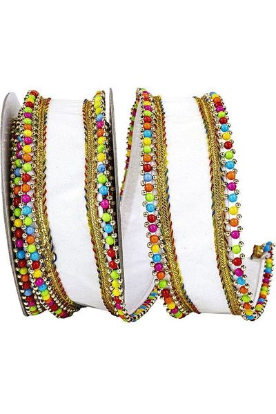 Shop For 1.5" Beaded Candy Edge Ribbon: White (5 Yards) at Michelle's aDOORable Creations