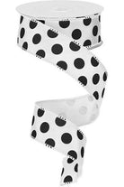 Shop For 1.5" Big Polka Dot Ribbon: White & Black (10 Yards) RG158627