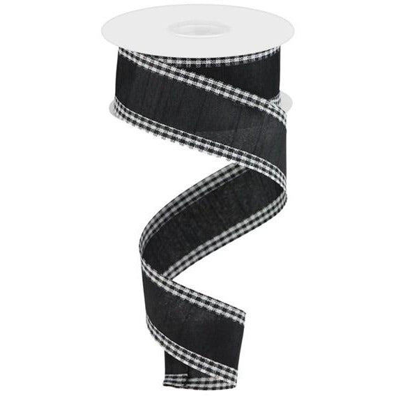 Shop For 1.5" Black Gingham Edge Ribbon: Black (10 Yards) at Michelle's aDOORable Creations
