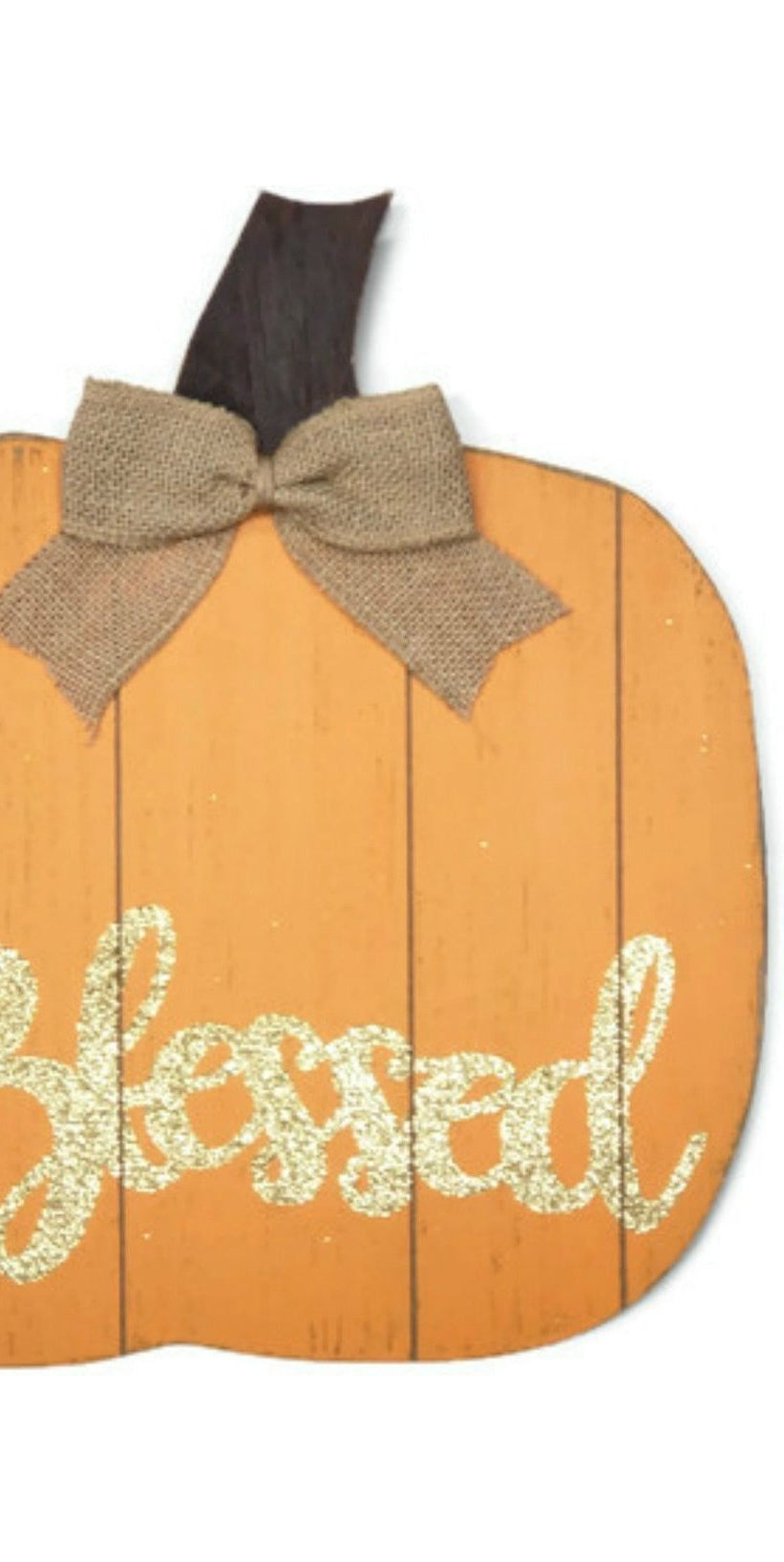 15" Blessed Wood Pumpkin Sign: Orange - Michelle's aDOORable Creations - Wooden/Metal Signs