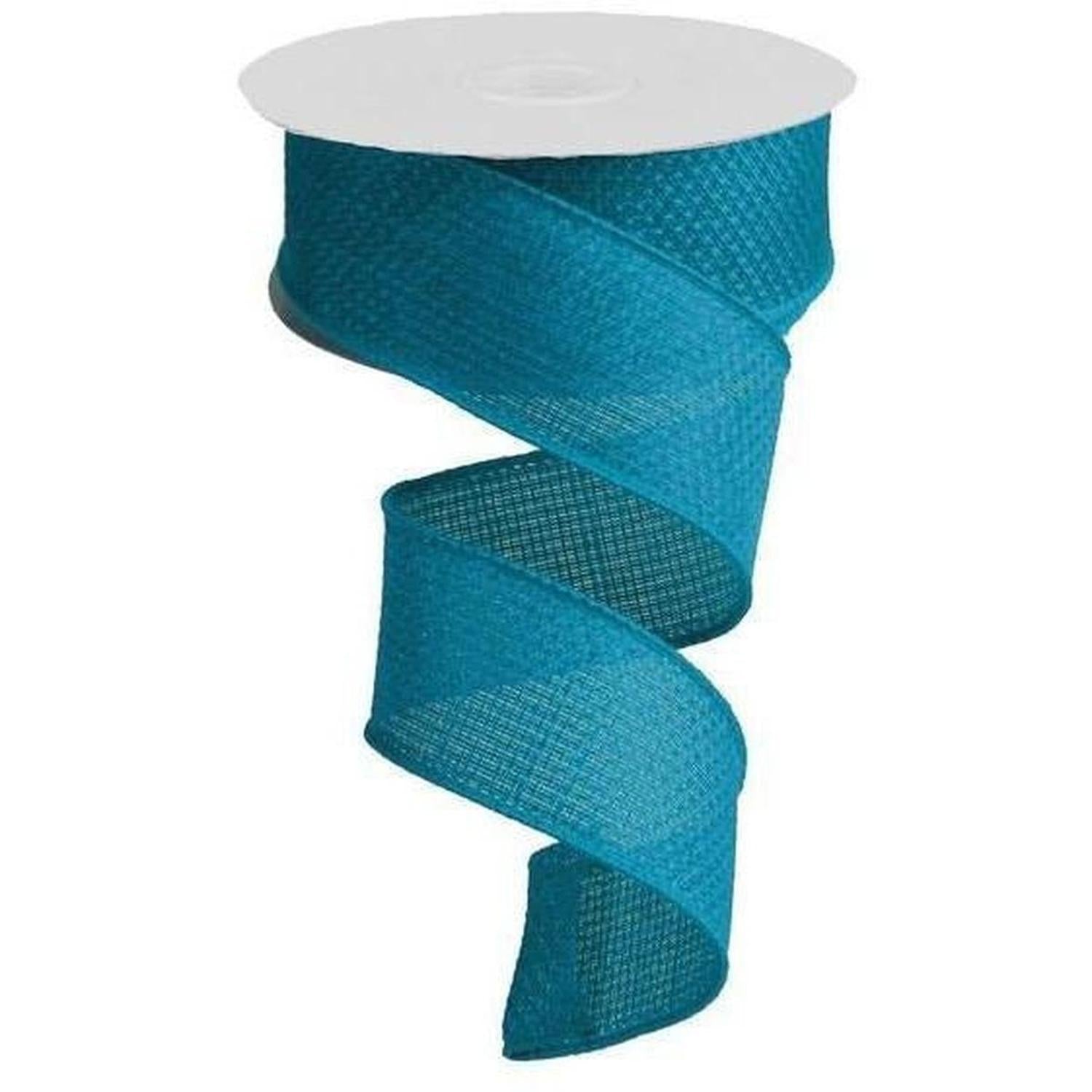 1.5" Burlap Turquoise Ribbon (10 Yards)