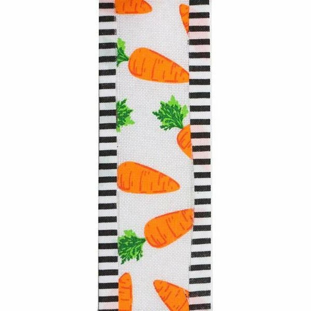 Shop For 1.5" Carrots Thin Stripe Ribbon: White (10 Yards) at Michelle's aDOORable Creations