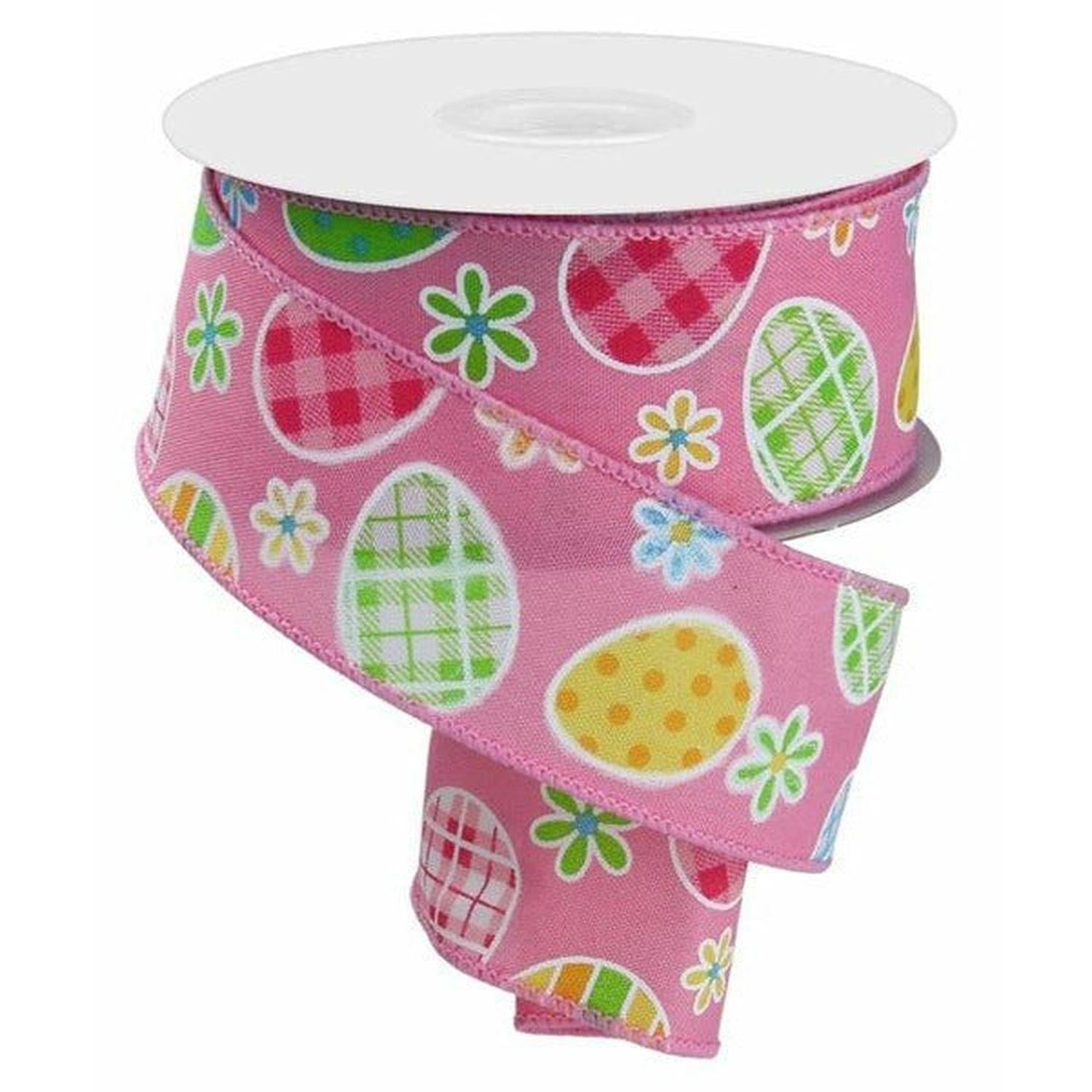 Shop For 1.5" Check Plaid Easter Egg Ribbon: Light Pink (10 Yards) at Michelle's aDOORable Creations