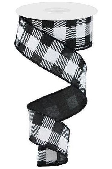 Shop For 1.5" Checked Plaid Ribbon: Black & White (10 Yards) at Michelle's aDOORable Creations