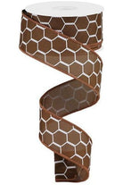 1.5" Chicken Wire Ribbon: Chocolate (10 Yards) - Michelle's aDOORable Creations - Wired Edge Ribbon