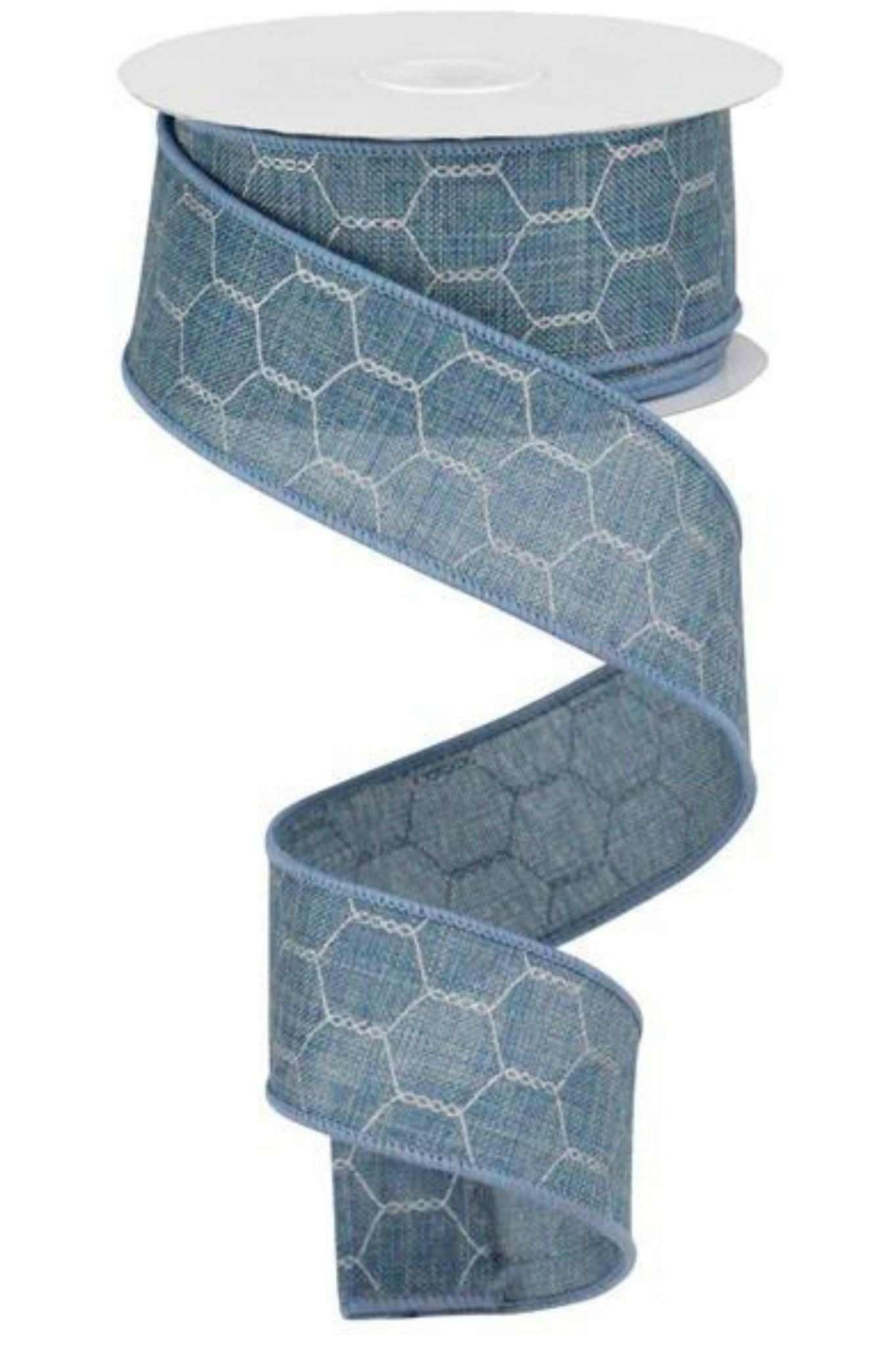 Shop For 1.5" Chicken Wire Ribbon: Faded Denim (10 Yards) at Michelle's aDOORable Creations