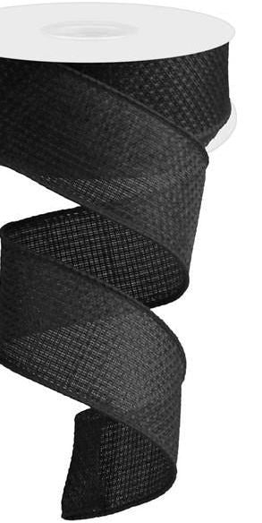 1.5" Cross Royal Burlap Ribbon: Black (10 Yards) - Michelle's aDOORable Creations - Wired Edge Ribbon