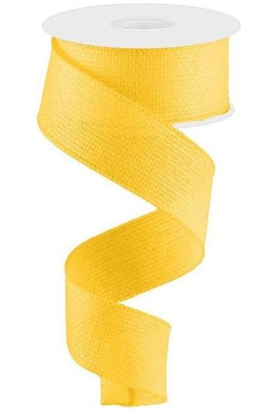 1.5" Cross Royal Ribbon: New Sun Yellow (10 Yards) - Michelle's aDOORable Creations - Wired Edge Ribbon