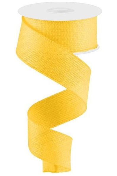 1.5" Cross Royal Ribbon: New Sun Yellow (10 Yards) - Michelle's aDOORable Creations - Wired Edge Ribbon