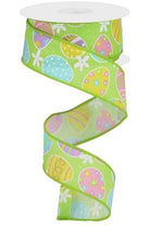 Shop For 1.5" Easter Eggs on Royal Ribbon: Green (10 Yards) at Michelle's aDOORable Creations