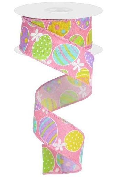 Shop For 1.5" Easter Eggs on Royal Ribbon: Light Pink (10 Yards) at Michelle's aDOORable Creations