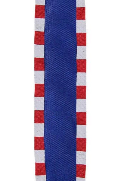 1.5" Faux Royal Burlap/Stripe Edge Ribbon: Royal Blue (10 Yards) - Michelle's aDOORable Creations - Wired Edge Ribbon