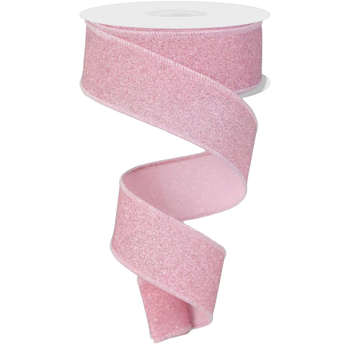 Shop For 1.5" Fine Glitter On Faux Royal: Light Pink (10 Yards) at Michelle's aDOORable Creations