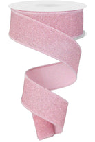 Shop For 1.5" Fine Glitter On Faux Royal: Light Pink (10 Yards) RGE178915