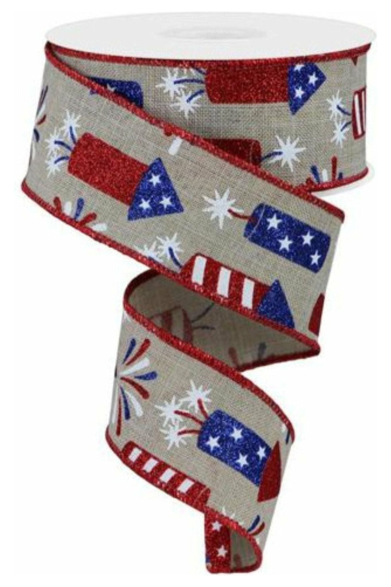 Shop For 1.5" Firecrackers Ribbon: Natural (10 Yards) at Michelle's aDOORable Creations