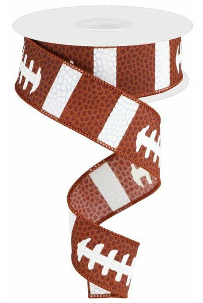 1.5" Football Laces Ribbon (10 Yard) - Michelle's aDOORable Creations - Wired Edge Ribbon