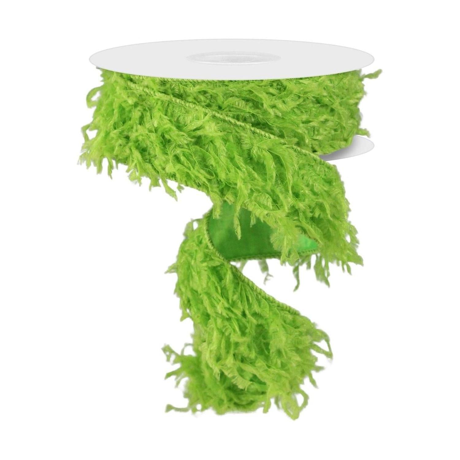 Shop For 1.5" Furry Ribbon: Lime Green (10 Yards) at Michelle's aDOORable Creations