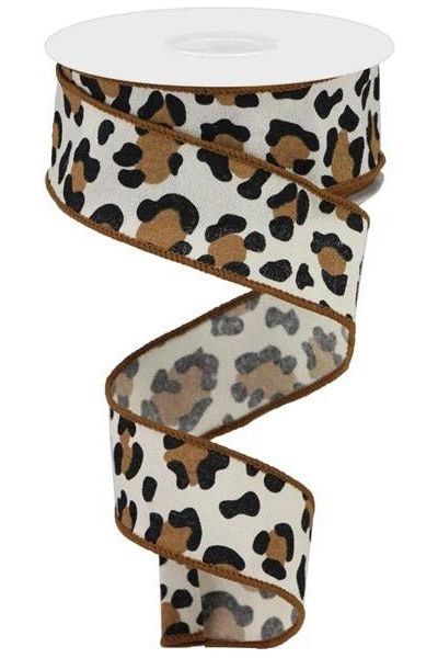 Shop For 1.5" Fuzzy Leopard Print Ribbon: Natural (10 Yards) RGB140618