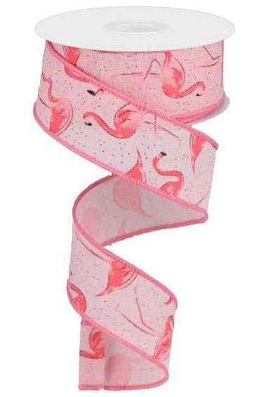 Shop For 1.5" Glitter Flamingo Ribbon: Pink (10 Yards) RGC114315