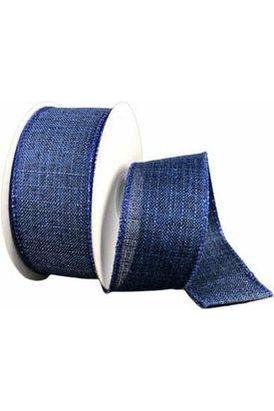 Shop For 1.5" Glitter Linen Ribbon: Navy Blue (10 Yards) at Michelle's aDOORable Creations