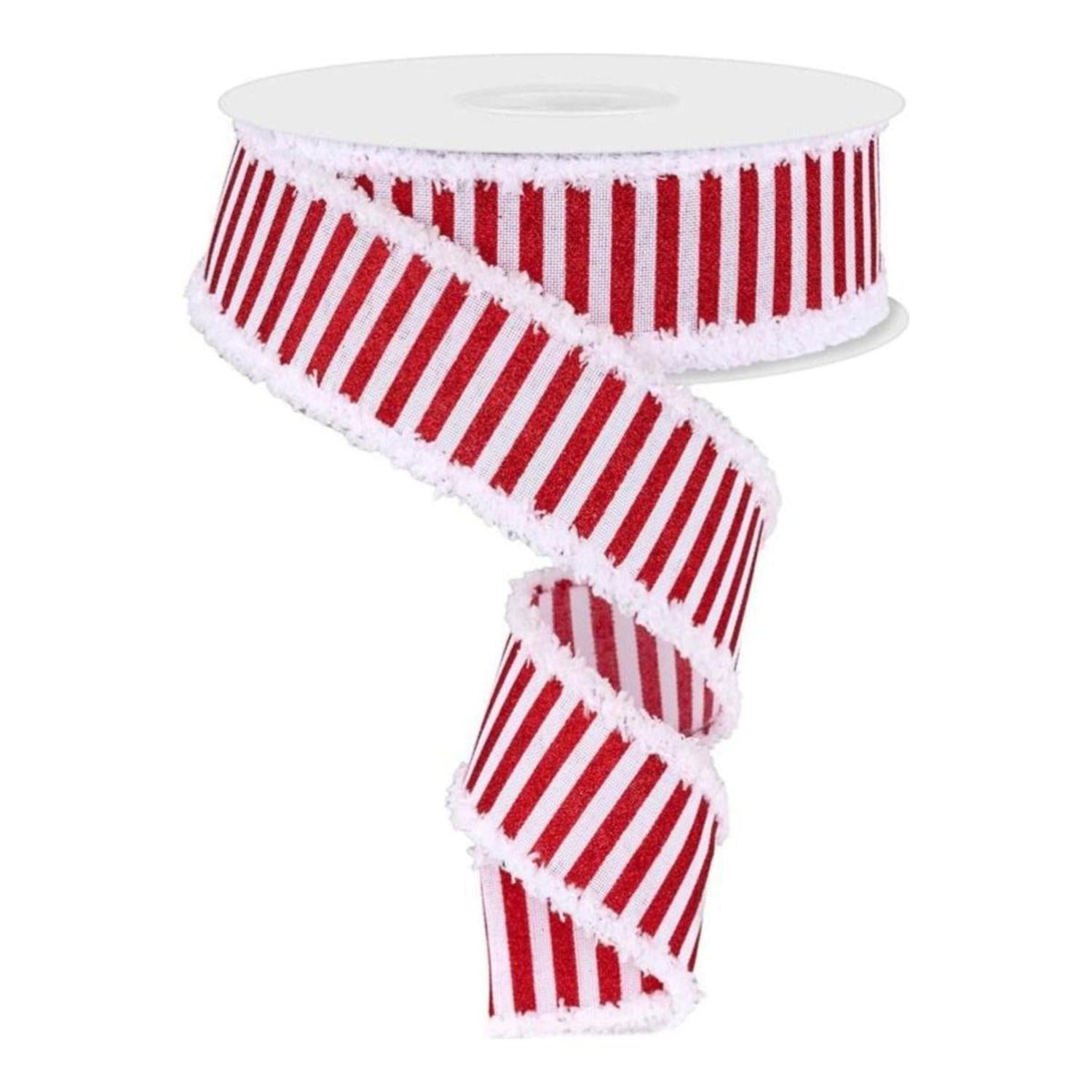 1.5" Glitter Stripe Drift Ribbon: Red (10 Yards)