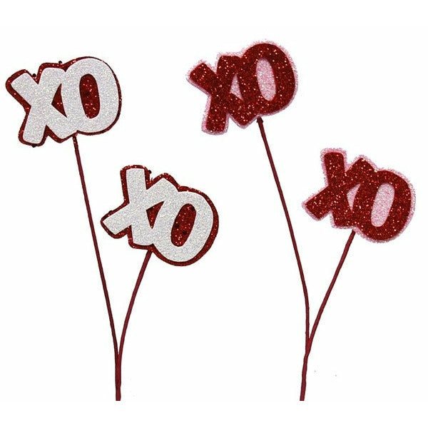 Shop For 15" Glitter XOXO Pick (2 Asst) at Michelle's aDOORable Creations