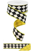 1.5" Harlequin Dupioni Fused Back Ribbon: Yellow (10 Yards) - Michelle's aDOORable Creations - Wired Edge Ribbon