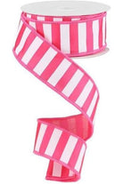 Shop For 1.5" Horizontal Pink & White Stripe Ribbon (10 Yards) RG0177711