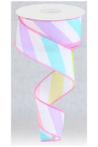 Shop For 1.5" Large Multi Diagonal Stripe Ribbon: White (10 Yards) at Michelle's aDOORable Creations