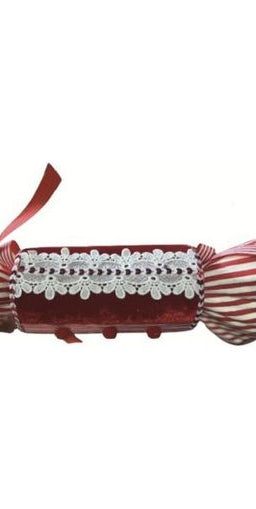 15" Long Wrapped Candy Ornament: Red & White - Michelle's aDOORable Creations - Holiday Ornaments