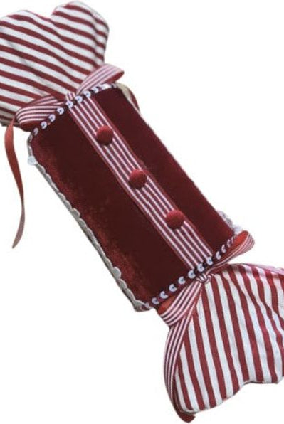 15" Long Wrapped Candy Ornament: Red & White - Michelle's aDOORable Creations - Holiday Ornaments
