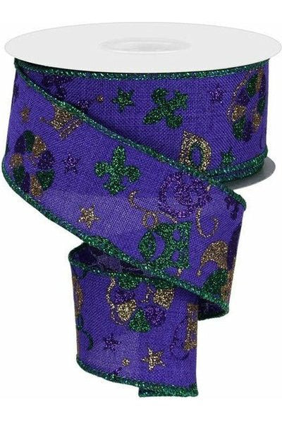 Shop For 1.5" Mardi Gras Pattern Ribbon: Purple (10 Yards) RGE124323