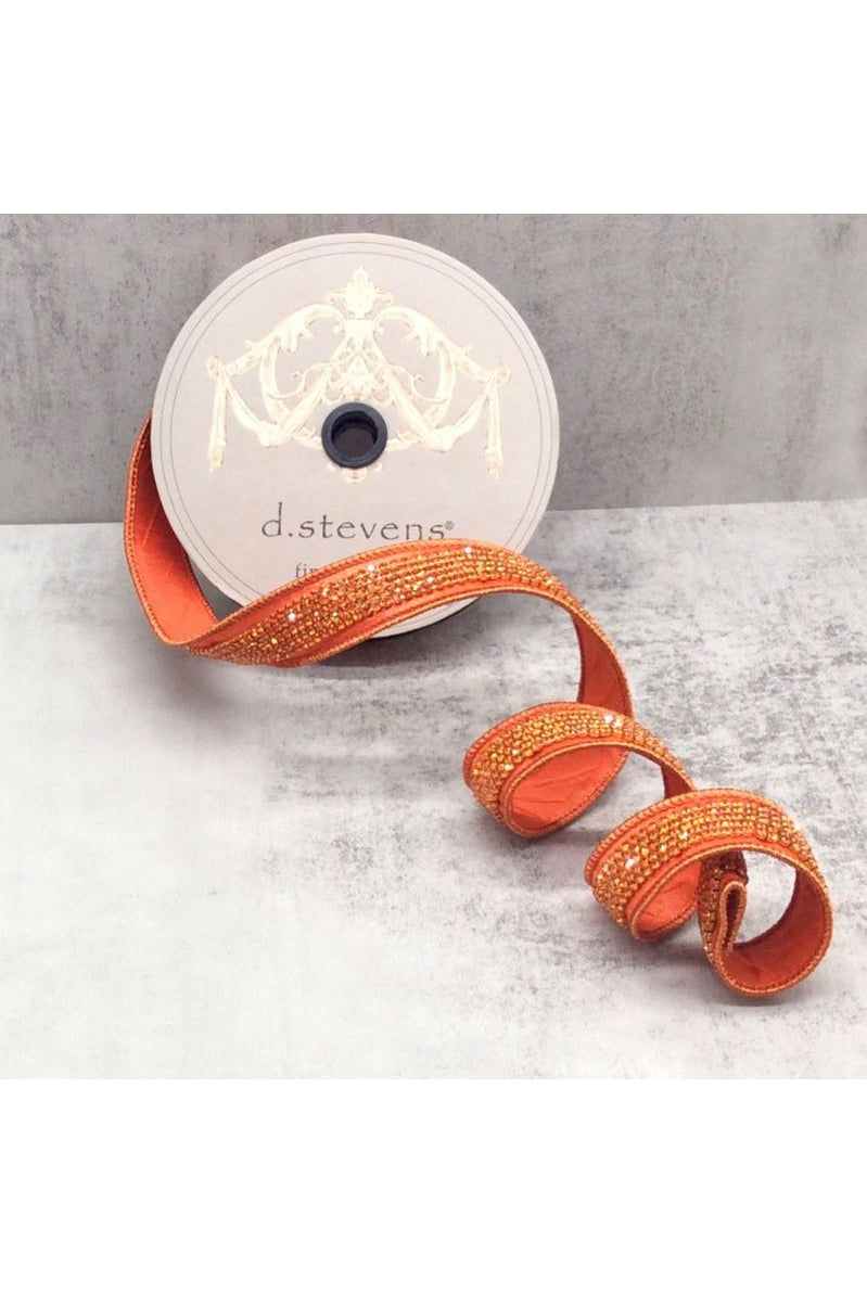 Shop For 1.5" Metallic Dupion Duchess Jewel Ribbon: Orange (10 Yards) 05-1286