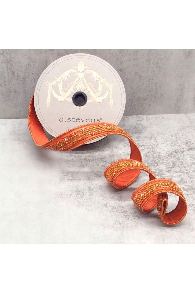 Shop For 1.5" Metallic Dupion Duchess Jewel Ribbon: Orange (10 Yards) at Michelle's aDOORable Creations