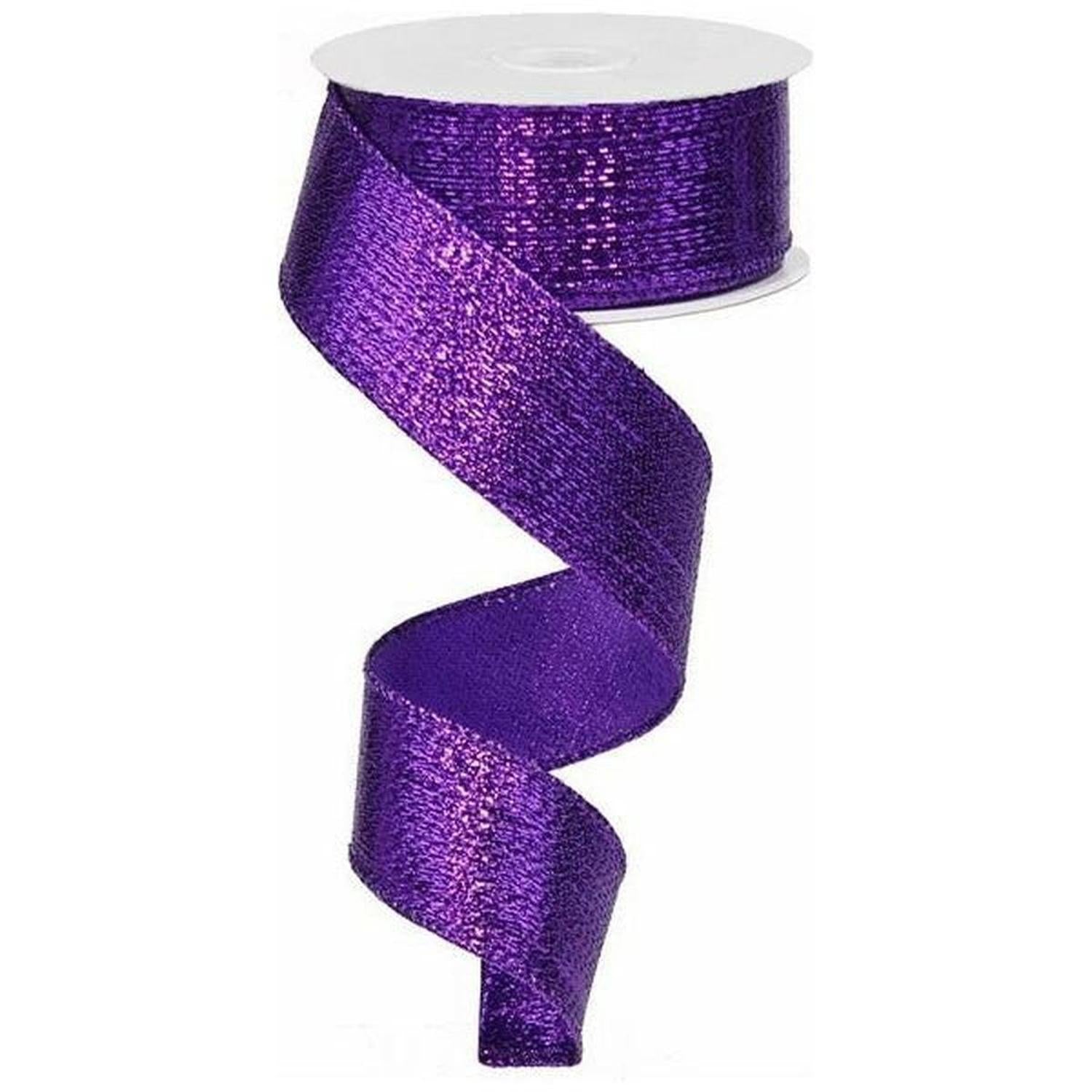 1.5" Metallic Lame Ribbon: Purple (10 Yards)
