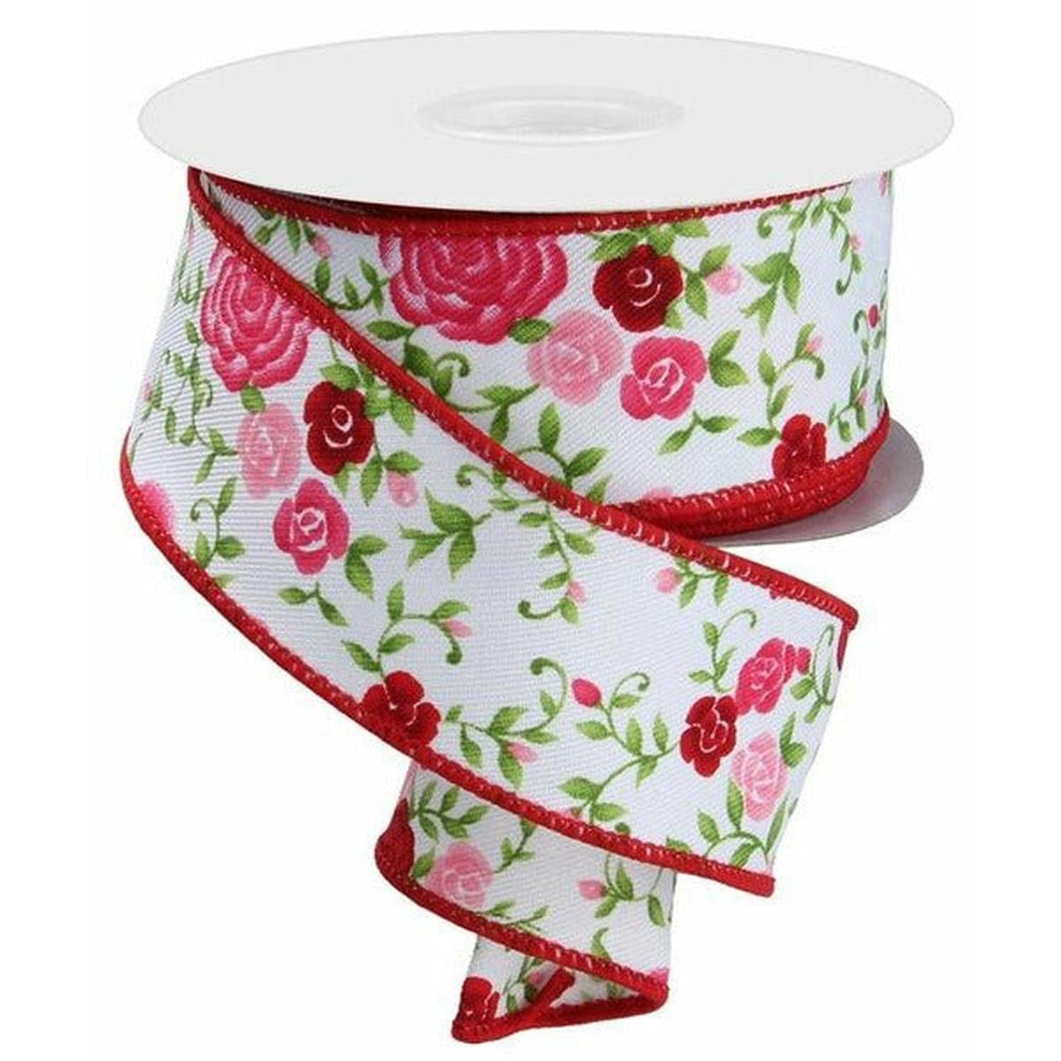 Shop For 1.5" Mini Roses Ribbon: Red (10 Yards) at Michelle's aDOORable Creations