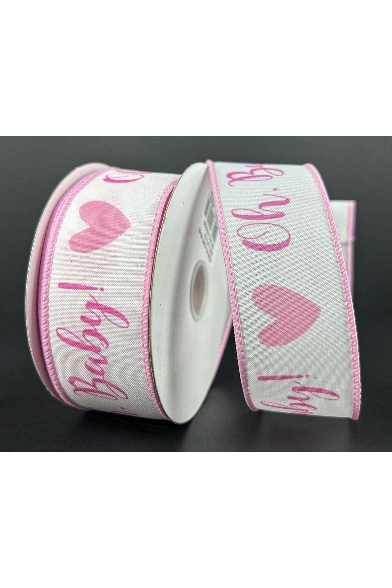 Shop For 1.5" Oh Baby Girl Ribbon: Pink & White (10 Yards) at Michelle's aDOORable Creations