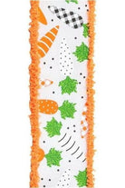 Shop For 1.5" Pattern Carrots Drift Edge Ribbon: White (10 Yards) at Michelle's aDOORable Creations