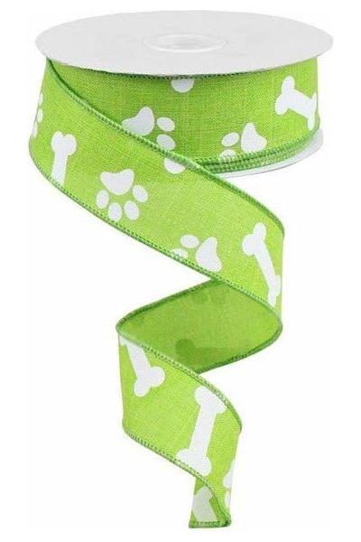 Shop For 1.5" Paw Print Royal Ribbon: Lime Green (10 Yards) RGA1150E9