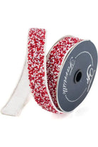 1.5" Peppermint Multi Sprinkles Ribbon: Red/White (10 Yards) - Michelle's aDOORable Creations - Wired Edge Ribbon